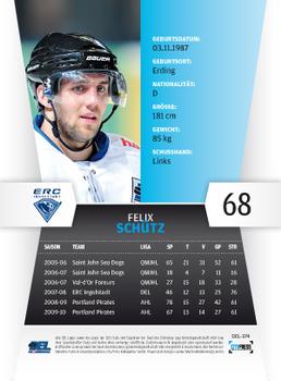 2010-11 Playercards (DEL) #DEL-374 Felix Schutz Back