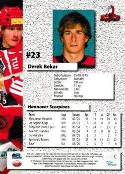 2006-07 Playercards (DEL) #271 Derek Bekar Back