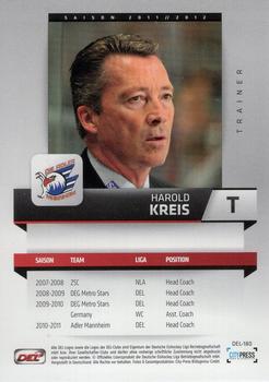 2011-12 Playercards (DEL) #DEL-180 Harold Kreis Back