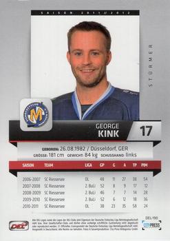 2011-12 Playercards (DEL) #DEL-190 George Kink Back