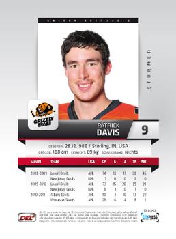 2011-12 Playercards (DEL) #DEL-243 Patrick Davis Back