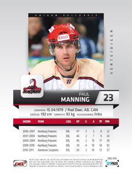 2011-12 Playercards (DEL) #DEL-333 Paul Manning Back