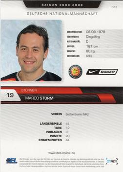2008-09 Playercards (DEL) #113 Marco Sturm Back