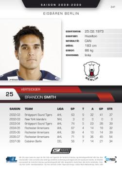2008-09 Playercards (DEL) #341 Brandon Smith Back