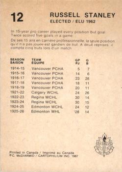 1987 Cartophilium Hockey Hall of Fame #12 Barney Stanley Back