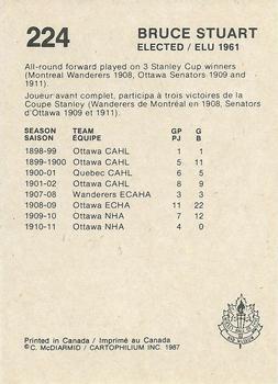 1987 Cartophilium Hockey Hall of Fame #224 Bruce Stuart Back