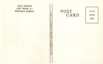 1972-73 Buffalo Sabres Postcards #NNO Richard Martin Back