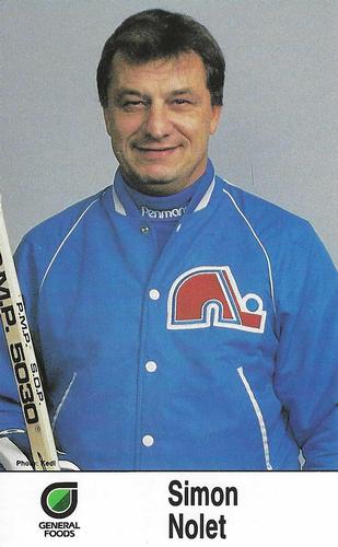 1985-86 General Foods Quebec Nordiques #NNO Simon Nolet Front