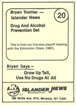 1985 New York Islanders News Bryan Trottier #20 Bryan Trottier / Glenn Anderson / Andy Moog Back