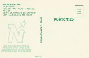1985-86 Minnesota North Stars Postcards #NNO Brian Bellows Back