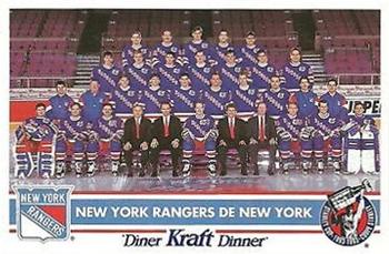 1992-93 Kraft - Kraft Dinner Teams #NNO New York Rangers  Front