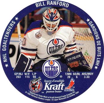 1992-93 Kraft - Kraft Peanut Butter NHL Goaltenders #NNO Bill Ranford / Kelly Hrudey  Front