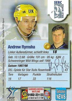 1998-99 Powerplay DEL (German) #210 Andrew Rymsha Back