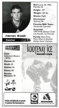 1998-99 Kootenay Ice (WHL) #14 Jarret Stoll Back
