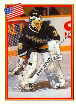 1993 Semic Hockey VM/Jaakiekon MM (Swedish/Finnish) Stickers #169 Tom Barrasso Front