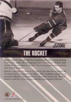 1992-93 Score Canadian - Maurice Richard #NNO Maurice Richard Back