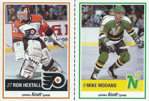 1990-91 Kraft - Panels #17 / 34 Ron Hextall / Mike Modano Front
