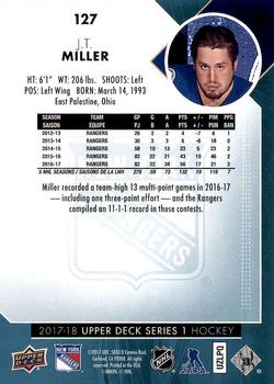 2017-18 Upper Deck #127 J.T. Miller Back