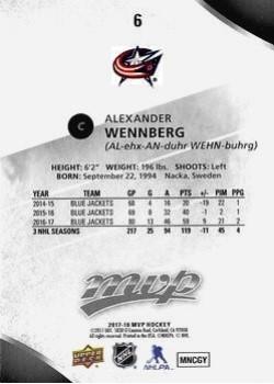 2017-18 Upper Deck MVP - Silver Script #6 Alexander Wennberg Back