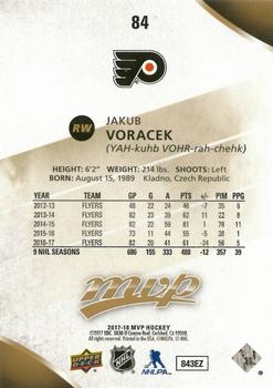 2017-18 Upper Deck MVP - Gold Script #84 Jakub Voracek Back