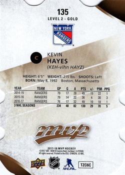 2017-18 Upper Deck MVP - Colors and Contours #135 Kevin Hayes Back
