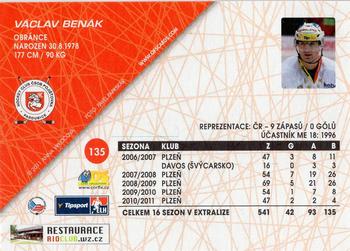 2011-12 OFS Plus #135 Vaclav Benak Back