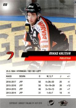 2017-18 Cardset Finland #050 Mikko Kalteva Back