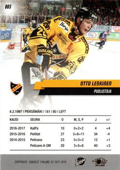 2017-18 Cardset Finland #065 Otto Leskinen Back