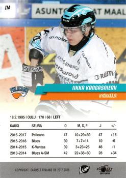 2017-18 Cardset Finland #114 Iikka Kangasniemi Back