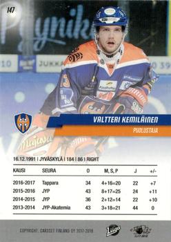 2017-18 Cardset Finland #147 Valtteri Kemiläinen Back
