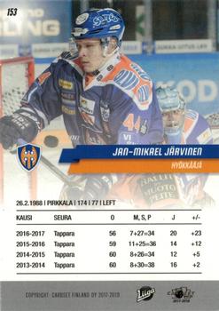 2017-18 Cardset Finland #153 Jan-Mikael Järvinen Back