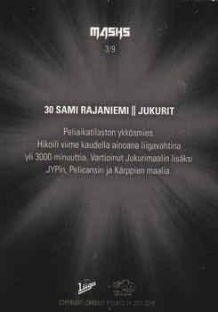 2017-18 Cardset Finland - Masks #3 Sami Rajaniemi Back