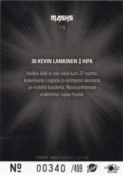 2017-18 Cardset Finland - Masks Special Edition Red #1 Kevin Lankinen Back