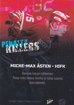 2017-18 Cardset Finland - Penalty Killers #PK1 Micke-Max Åsten Back