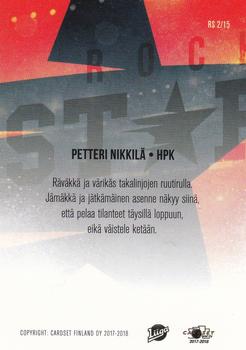 2017-18 Cardset Finland - Rockstars #RS2 Petteri Nikkilä Back