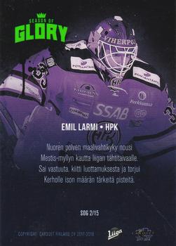 2017-18 Cardset Finland - Season of Glory #SOG2 Emil Larmi Back