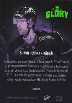 2017-18 Cardset Finland - Season of Glory #SOG8 Shaun Heshka Back