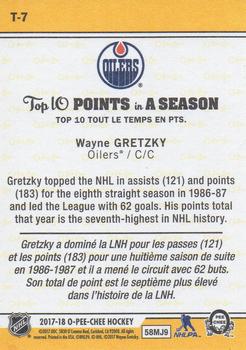 2017-18 O-Pee-Chee - Retro Top 10 Points in a Seasons #T-7 Wayne Gretzky Back