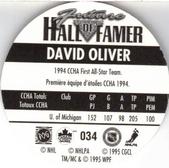 1995-96 POG Canada Games NHL - Inserts #034 David Oliver Back