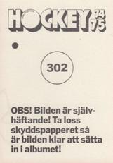 1974-75 Williams Hockey (Swedish) #302 Hockeyskolan - Forsvarsspel Back