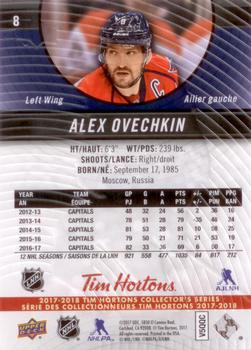2017-18 Upper Deck Tim Hortons #8 Alex Ovechkin Back
