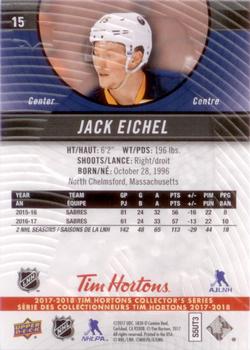 2017-18 Upper Deck Tim Hortons #15 Jack Eichel Back