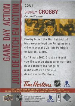 2017-18 Upper Deck Tim Hortons - Game Day Action #GDA-1 Sidney Crosby Back