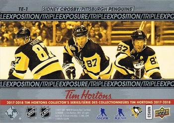 2017-18 Upper Deck Tim Hortons - Triple Exposure #TE-1 Sidney Crosby Back