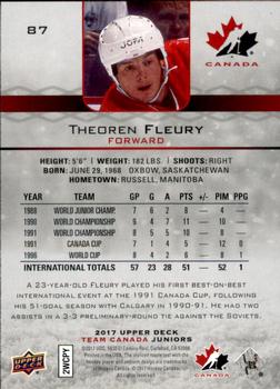 2017 Upper Deck Team Canada Juniors #87 Theoren Fleury Back