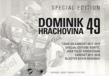 2017-18 Cardset Finland - Limited Edition (Series One) #NNO Dominik Hrachovina Back