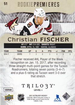 2017-18 Upper Deck Trilogy #51 Christian Fischer Back