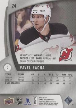 2017-18 SP Game Used #24 Pavel Zacha Back
