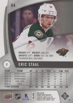 2017-18 SP Game Used #44 Eric Staal Back