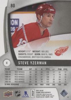 2017-18 SP Game Used #80 Steve Yzerman Back